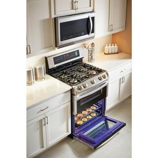 LG 6.9 cu. ft. Double Oven Gas Range with ProBake Convection Oven Self Clean and EasyClean in Stainless Steel LDG4313ST