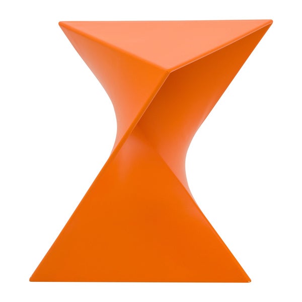 LeisureMod Quinzy Vanity Stool/Side Orange Table