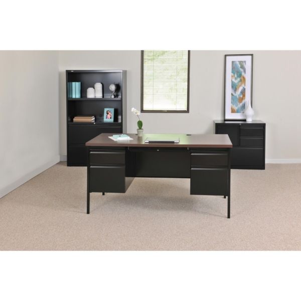 Lorell Fortress Series Double-Pedestal Computer Desk