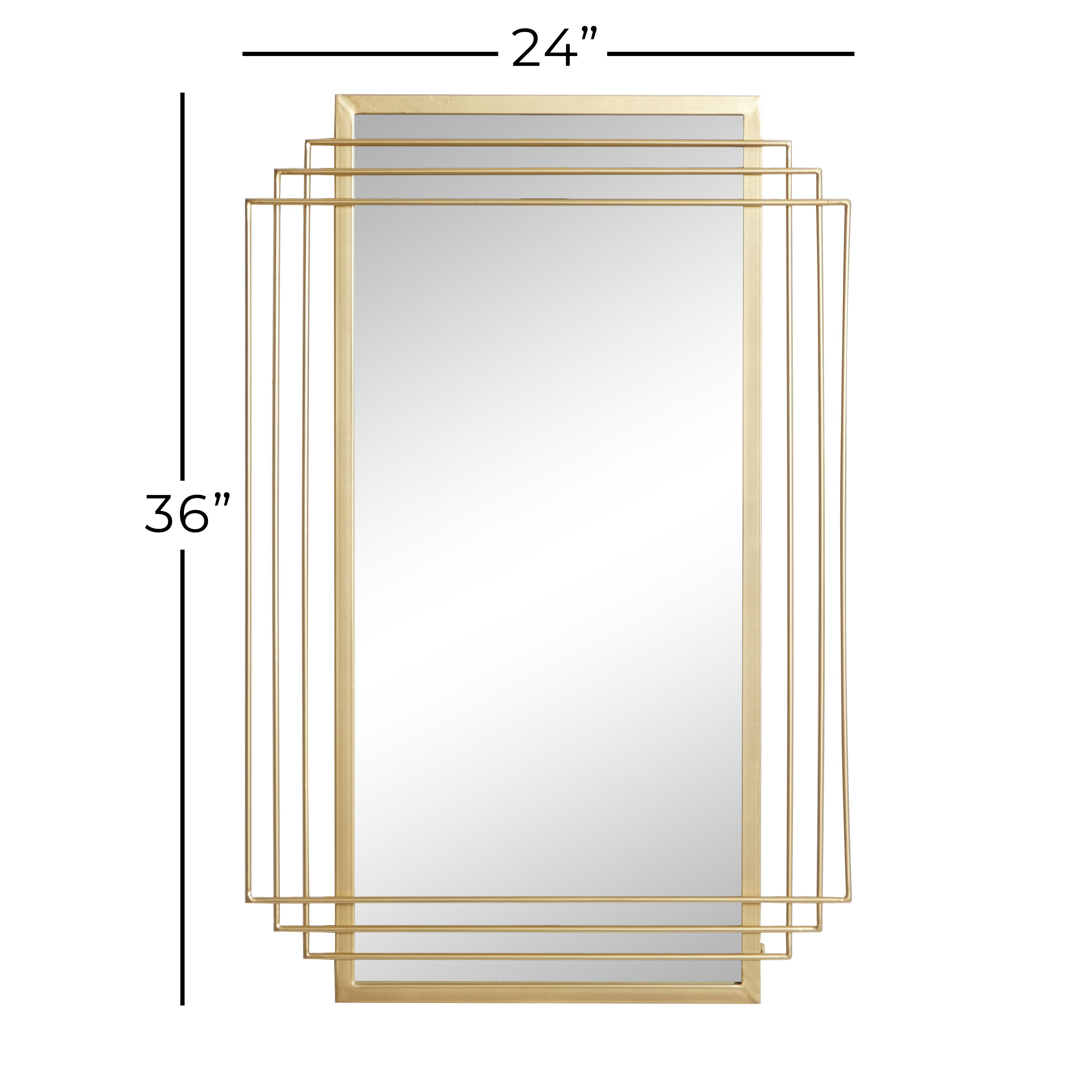 CosmoLiving by Cosmopolitan Gold Glam Metal Wall Mirror 36 x 24