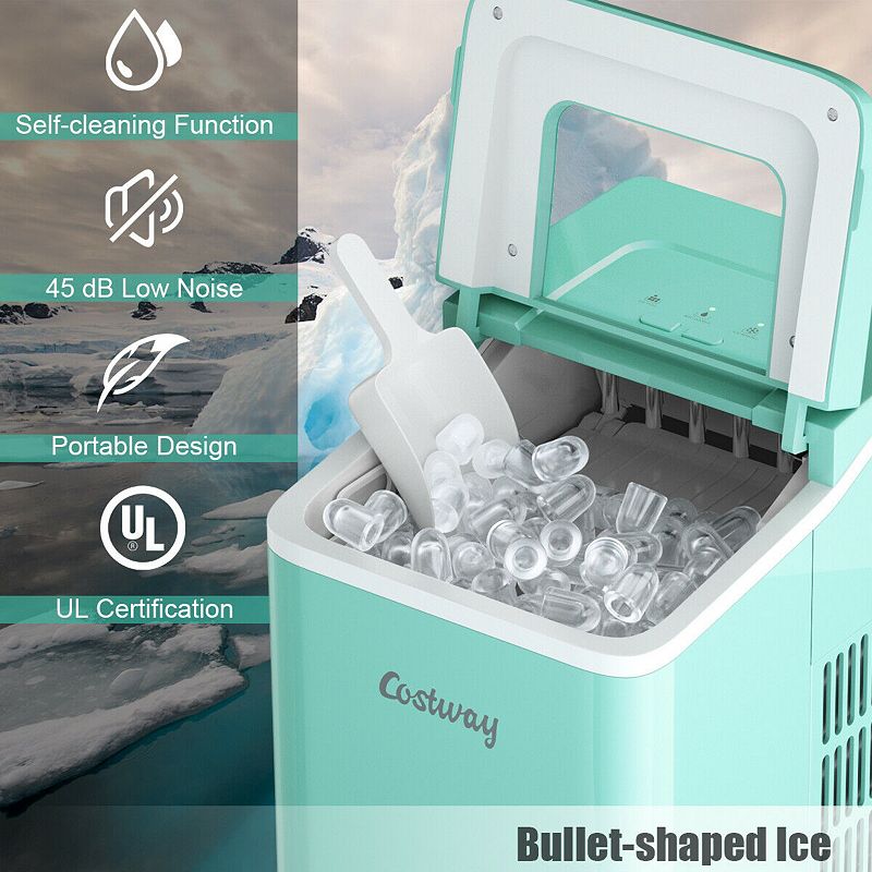 Portable Countertop Ice Maker Machine with Scoop