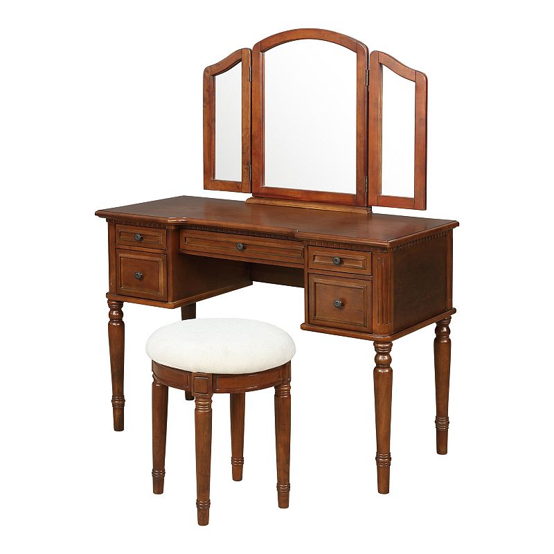 Linon Vanity Desk and Stool 2-piece Set