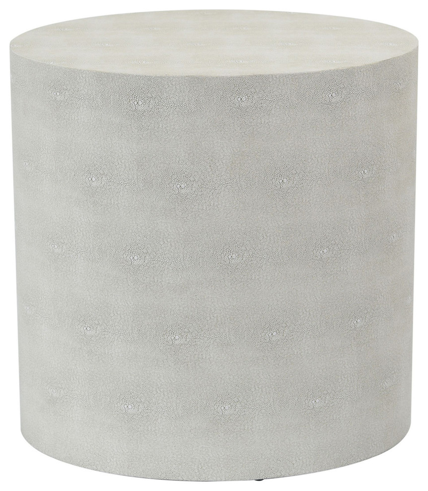 Dann Foley Lifestyle Oval Side Table Ivory Faux Leather Shagreen Finish   Contemporary   Side Tables And End Tables   by StyleCraft  Houzz