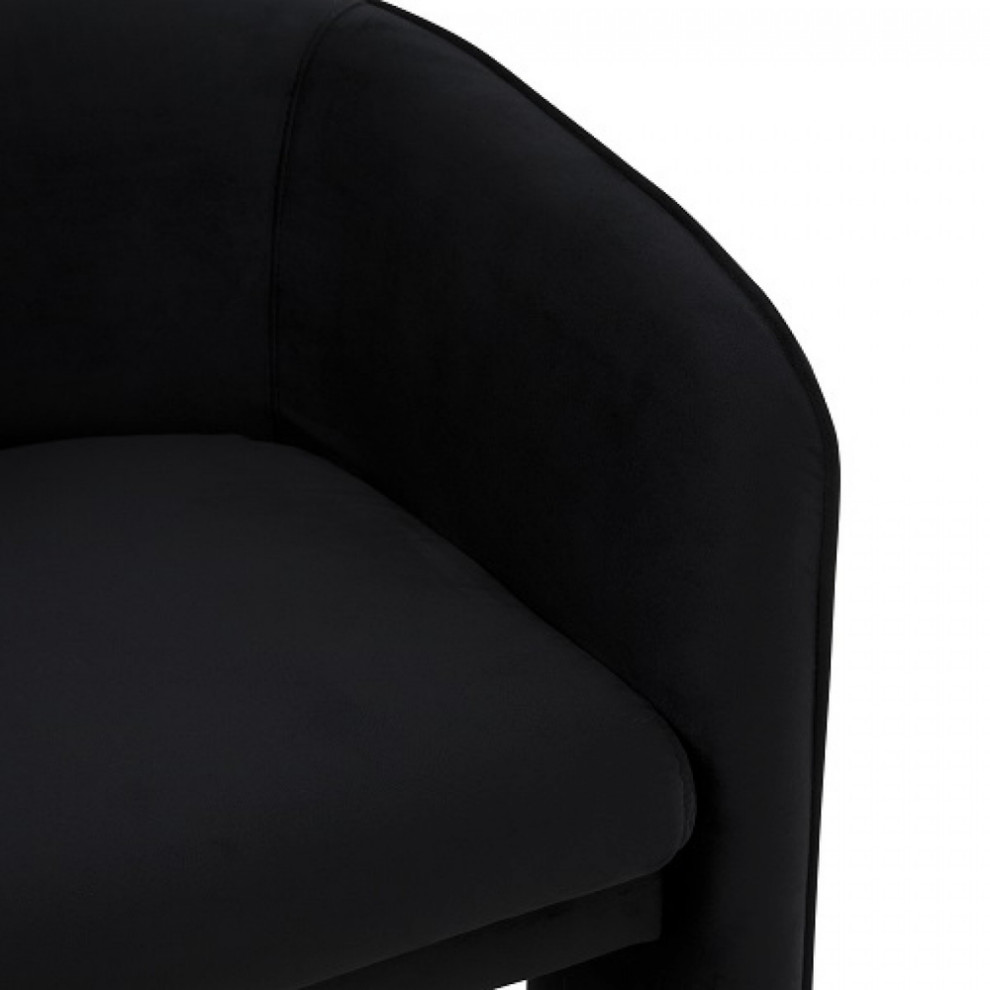 24 quotBlack Velvet Mod Three Leg Arm Chair   Transitional   Armchairs And Accent Chairs   by HomeRoots  Houzz