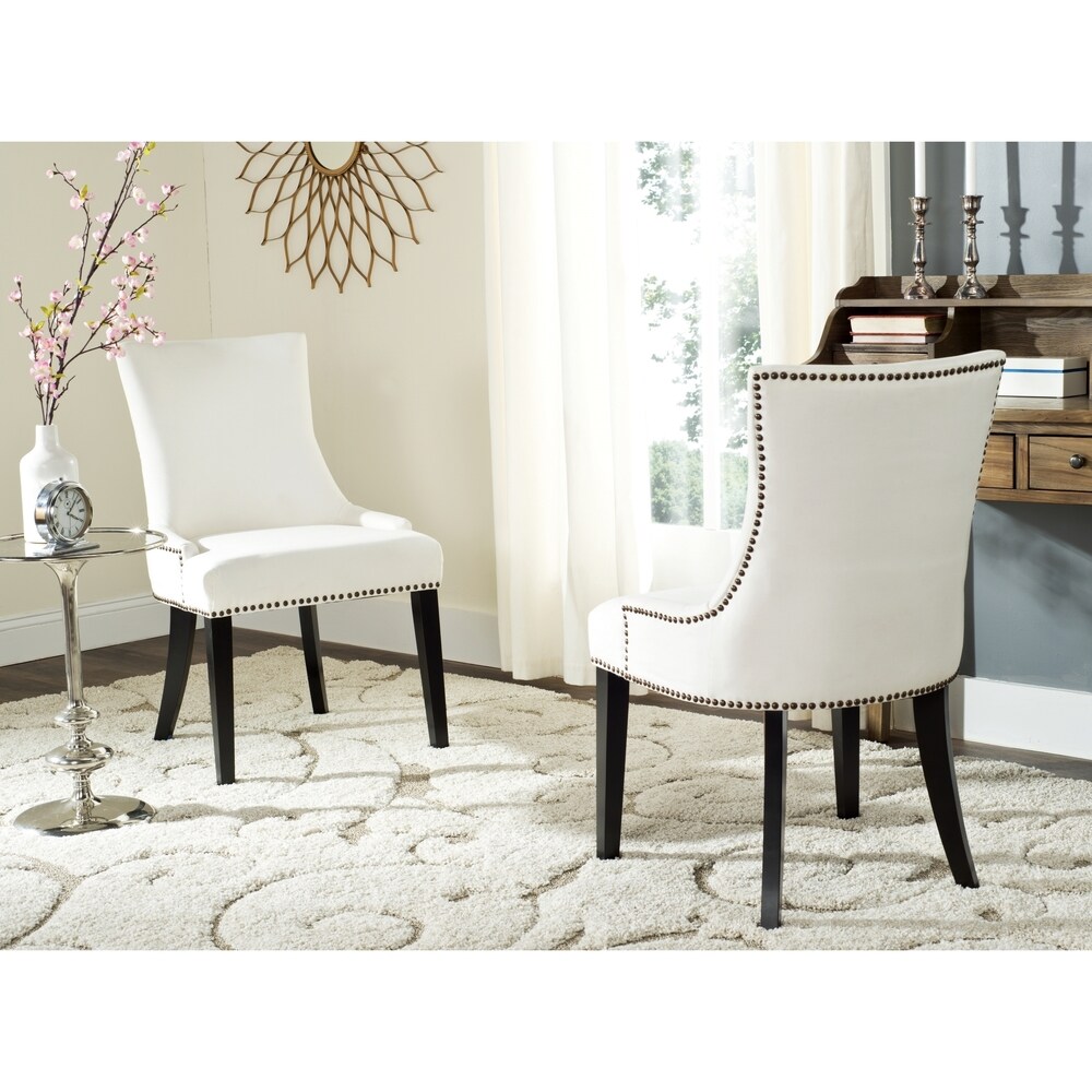 SAFAVIEH Dining Lester White Dining Chairs (Set of 2)   22\