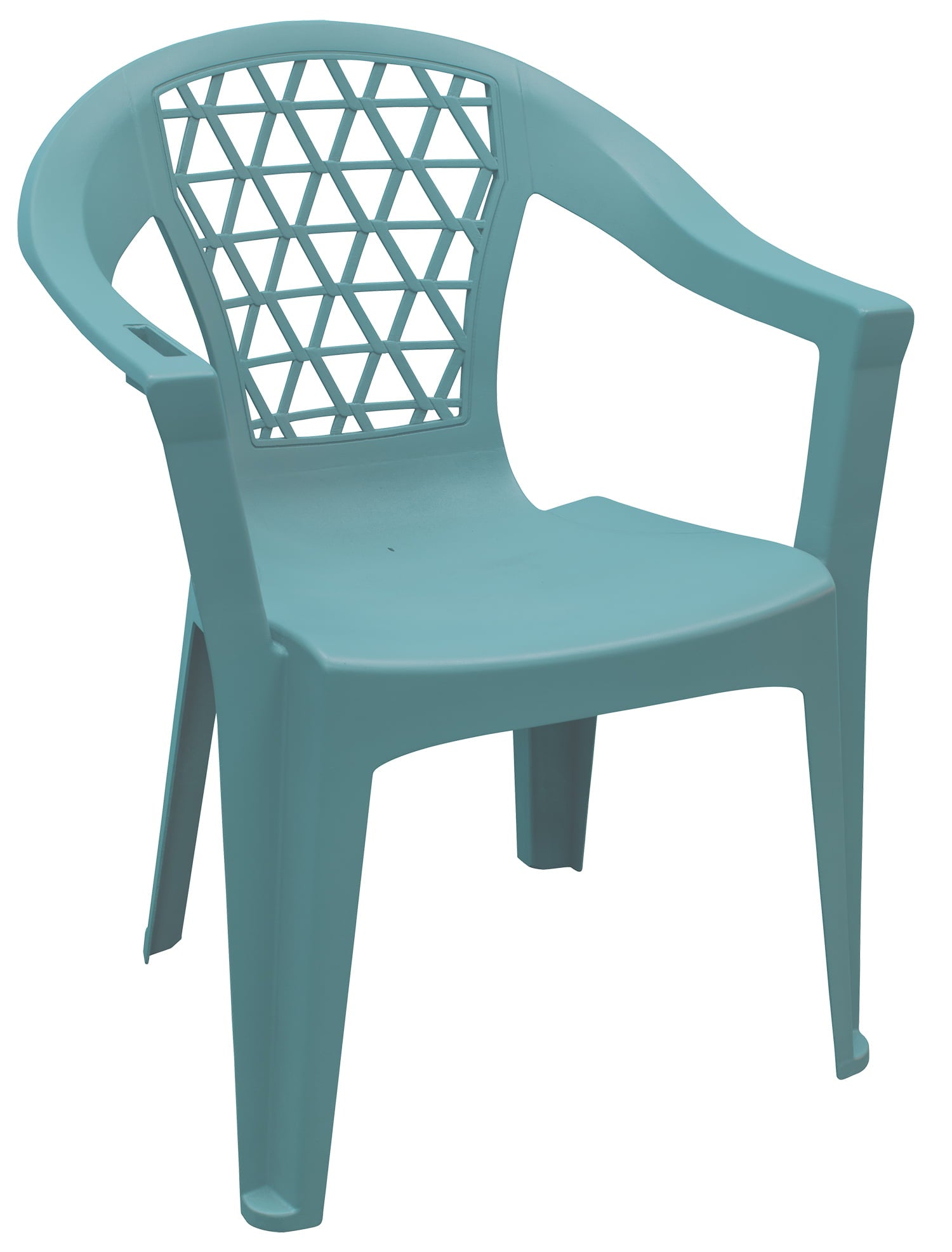 Adams USA Resin Stack Chair with Phone Holder, Aqua