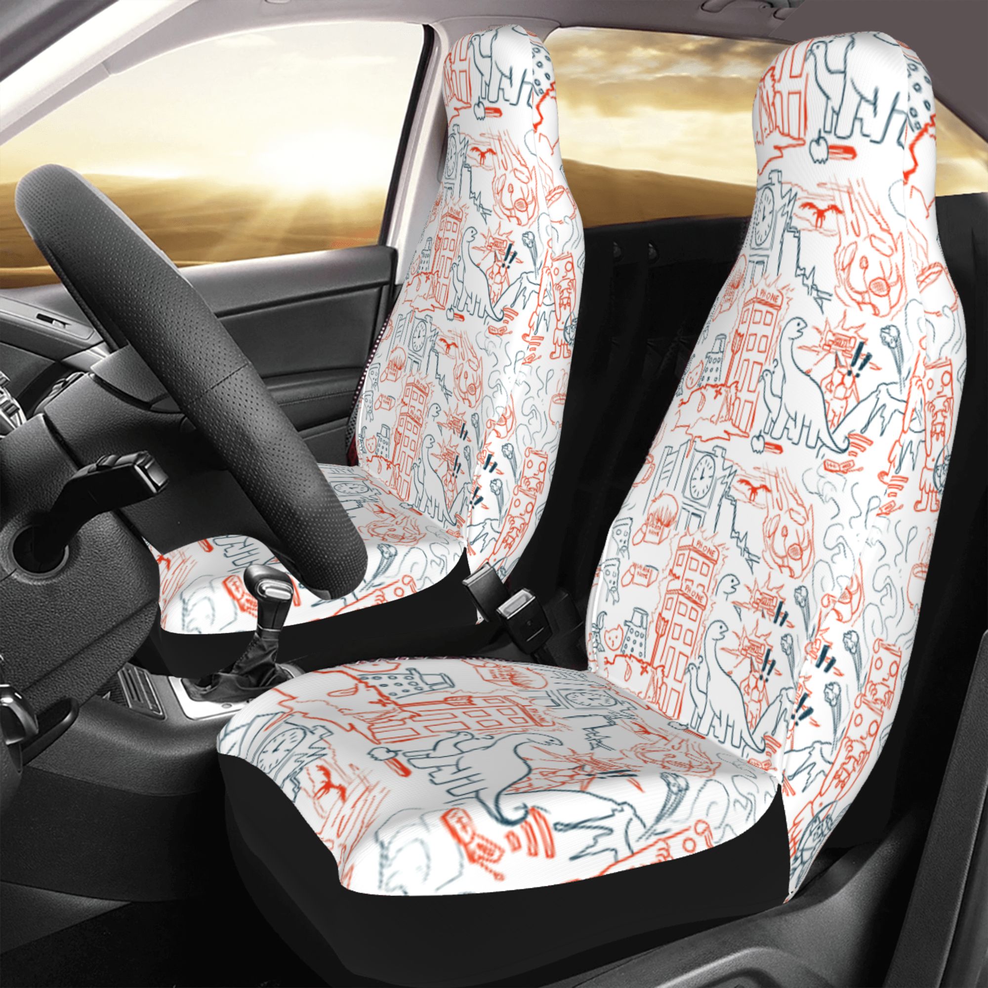 ZICANCN Car Seat Cover Doctor Who Dinosaur Death Car Front Seat Covers Protectors ， Automotive Seat Covers for Cars Trucks Suv