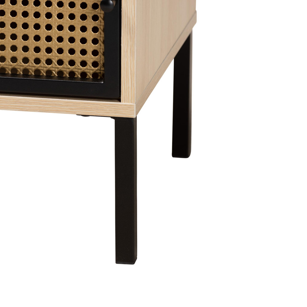 Kairos Two Tone 1 Door End Table   Tropical   Side Tables And End Tables   by Baxton Studio  Houzz