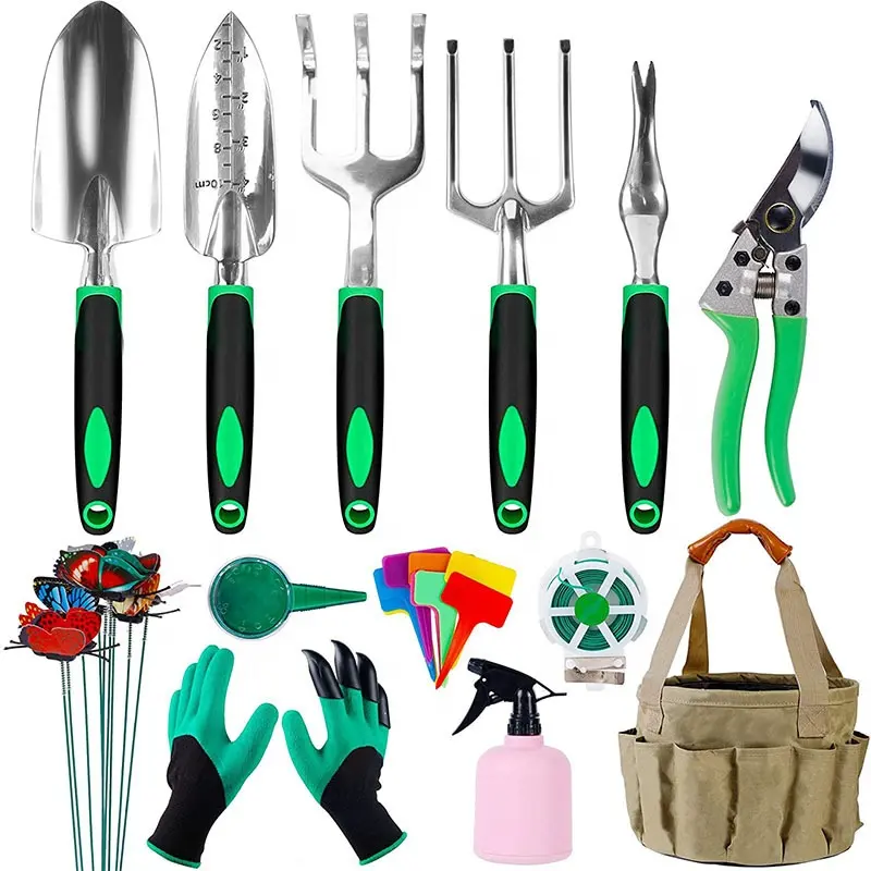 Garden Tool Kit Set 21 piece garden tool set gift Digging and raising flowers in pots to loosen the soil Aluminum gardening tool