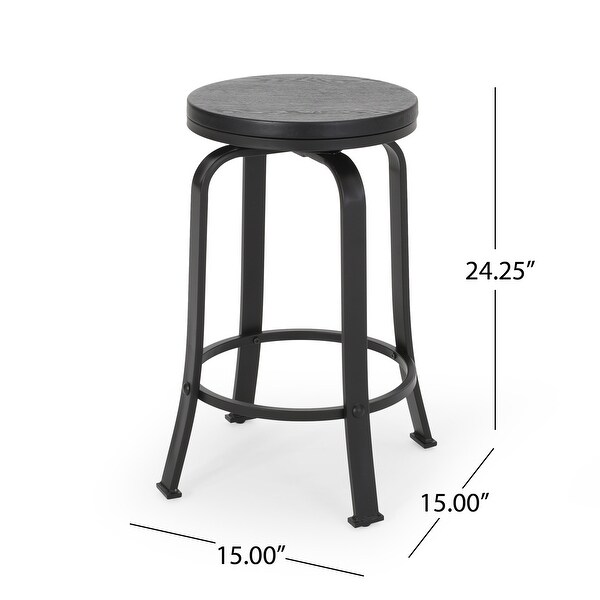 Skyla Industrial Swivel Counter Stools (Set of 2) by Christopher Knight Home