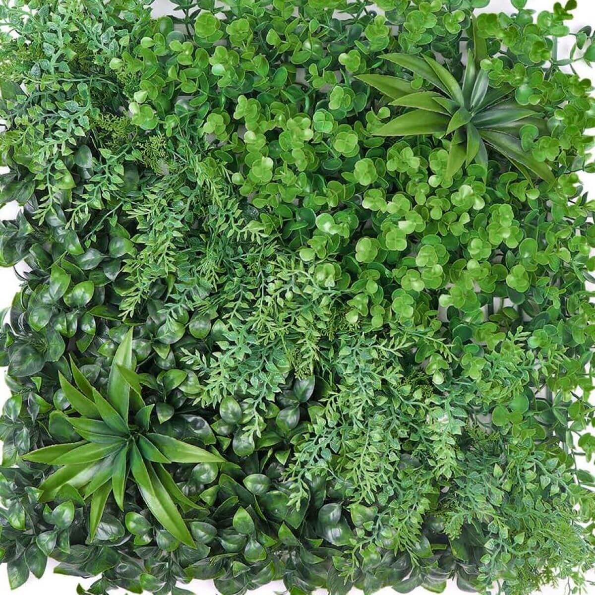 Boxwood/Fern Greenery Garden Wall, Grass Backdrop Mat, Indoor/Outdoor UV Protected Assorted Foliage 4 Artificial Panels 13 Sq. ft.