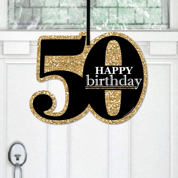 Big Dot Of Happiness Adult 50th Birthday Gold Hanging Porch Birthday Party Outdoor Decorations Front Door Decor 1 Piece Sign