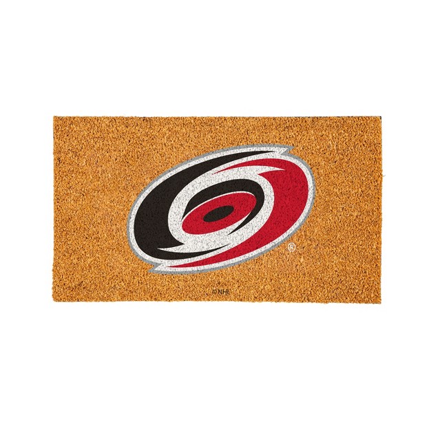 Evergreennhlcarolina Hurricanes Logo Natural Coir 28 X 16 Inches Indoor Outdoor Doormat