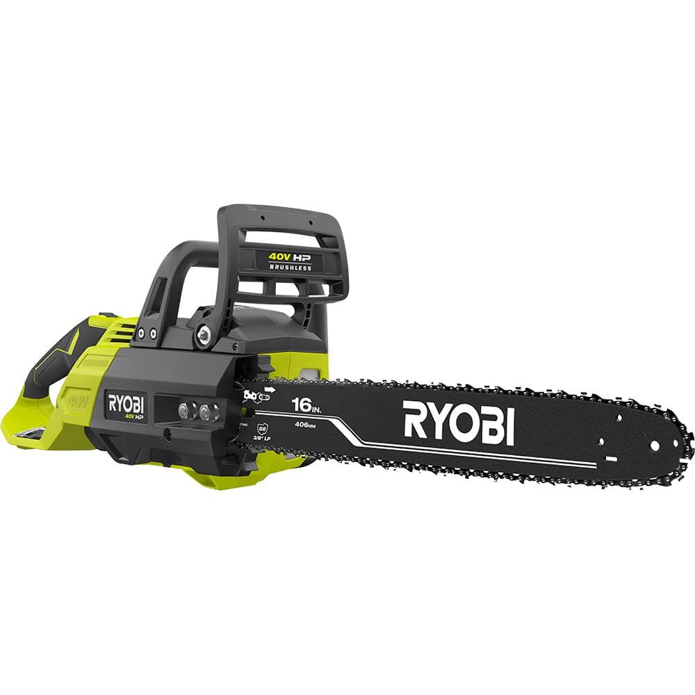 RYOBI 40V HP Brushless 16 in. Battery Chainsaw with 4.0 Ah Battery and Charger RY40550