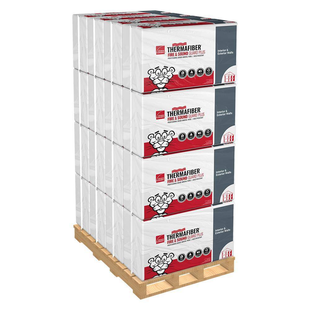 Owens Corning 23 in. x 47 in. R-30 Thermafiber Fire and Sound Guard Plus Mineral Wool Insulation Batt (16-Bags) 1307069