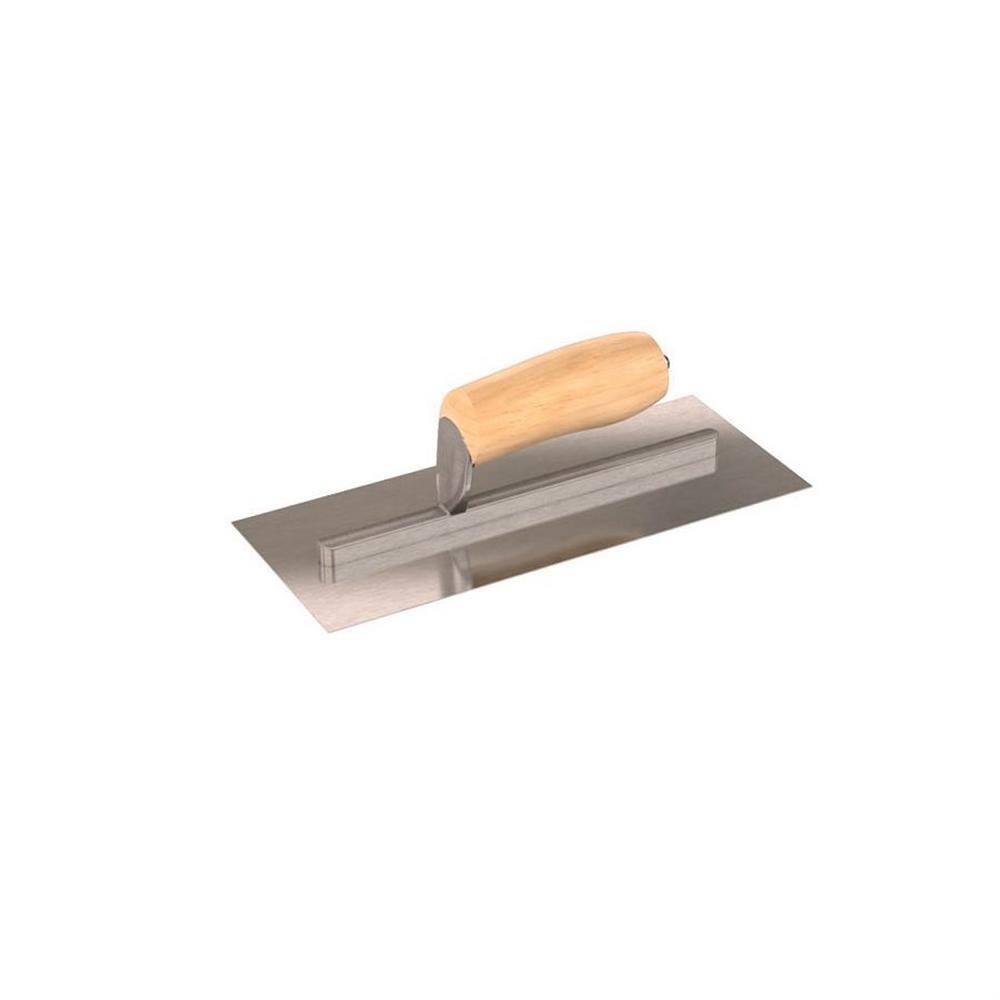 Bon Tool 16 in. x 4 in. Stainless Steel Razor Finishing Trowel - Camel Wood Handle 12-899