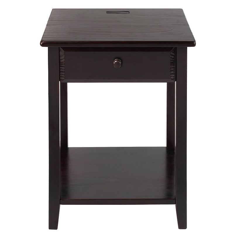 Casual Home Night Owl Nightstand with USB Port