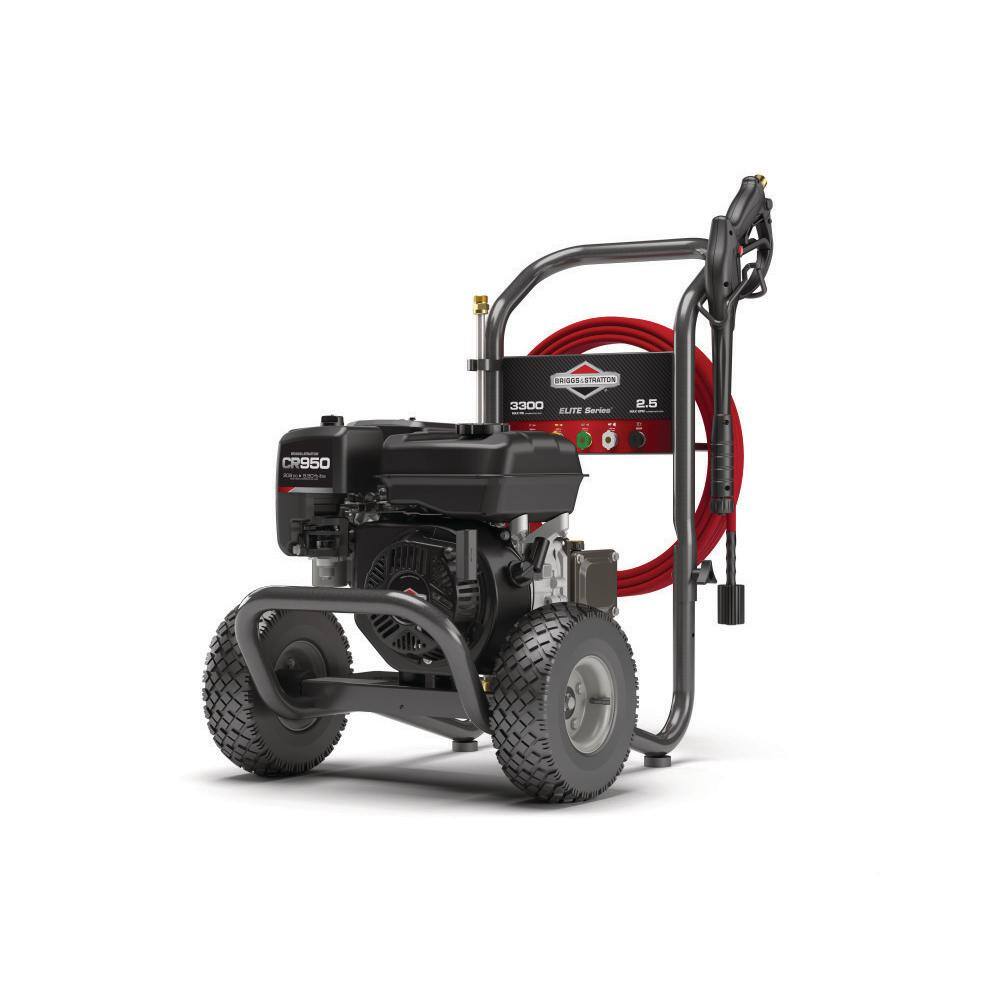 BRIGGS 3300 PSI 2.5 GPM Cold Water Gas Pressure Washer with Horizontal Shaft Briggs CR950 OHV Engine and Triplex Pump 020725A