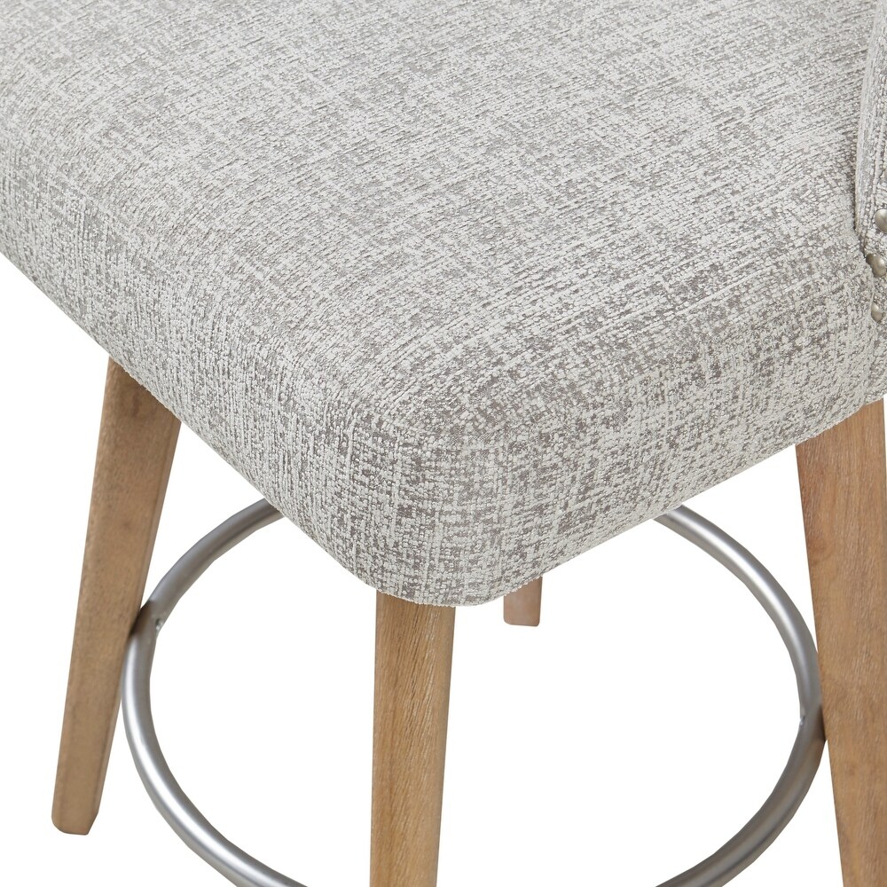 Madison Park Boyle Upholstered 360 Degree Swivel Counter Stool 26\