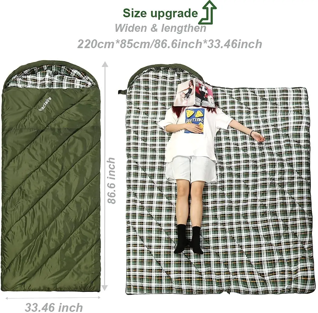 Cotton filling Flannel warm soft material sleeping bag  keep warm in winter season 0 degree