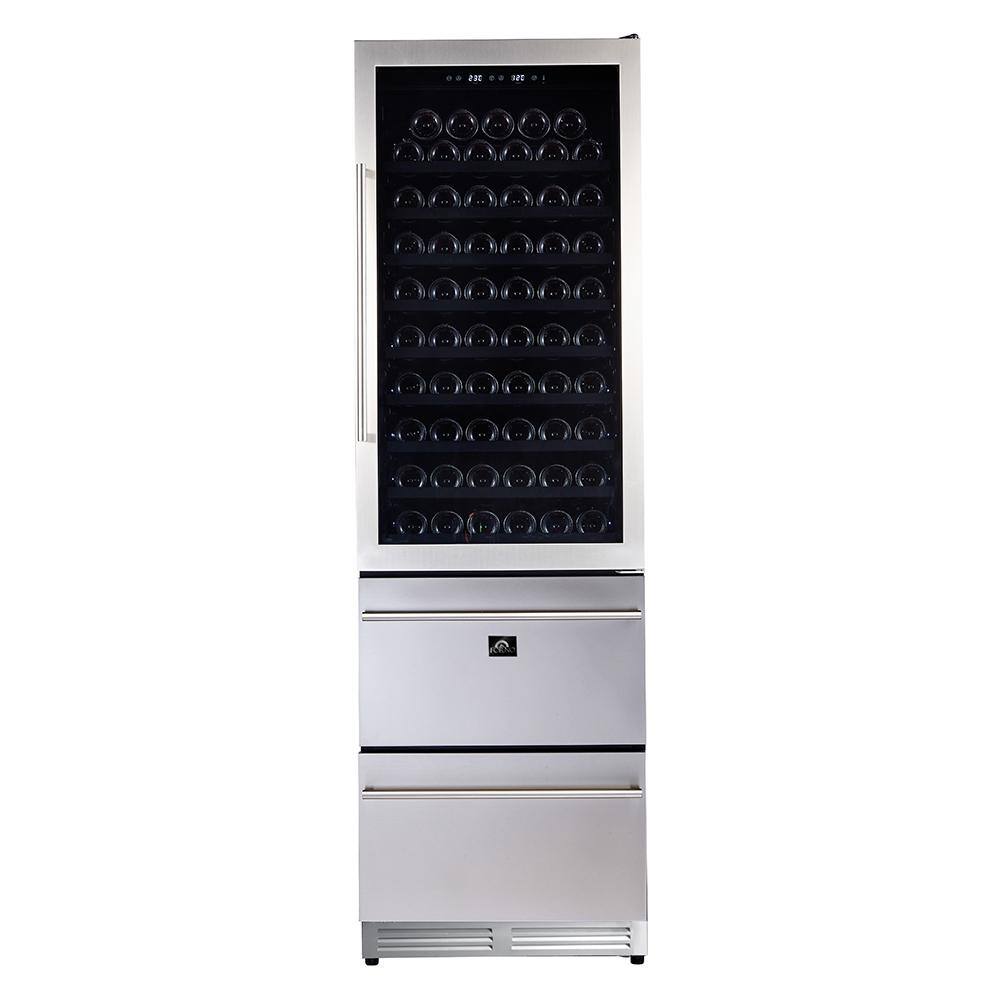 Forno 24 in. Wine Cooler -108 Bottles Azienda - Triple Temp Zones - Dual Zone FWCDR6628-24S