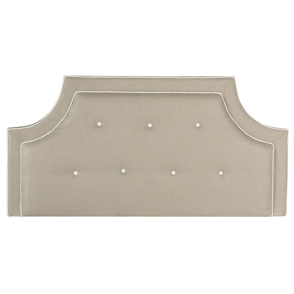 SAFAVIEH Tallulah Smoke/ White Piping Upholstered Arched Headboard (King) - - 11081550