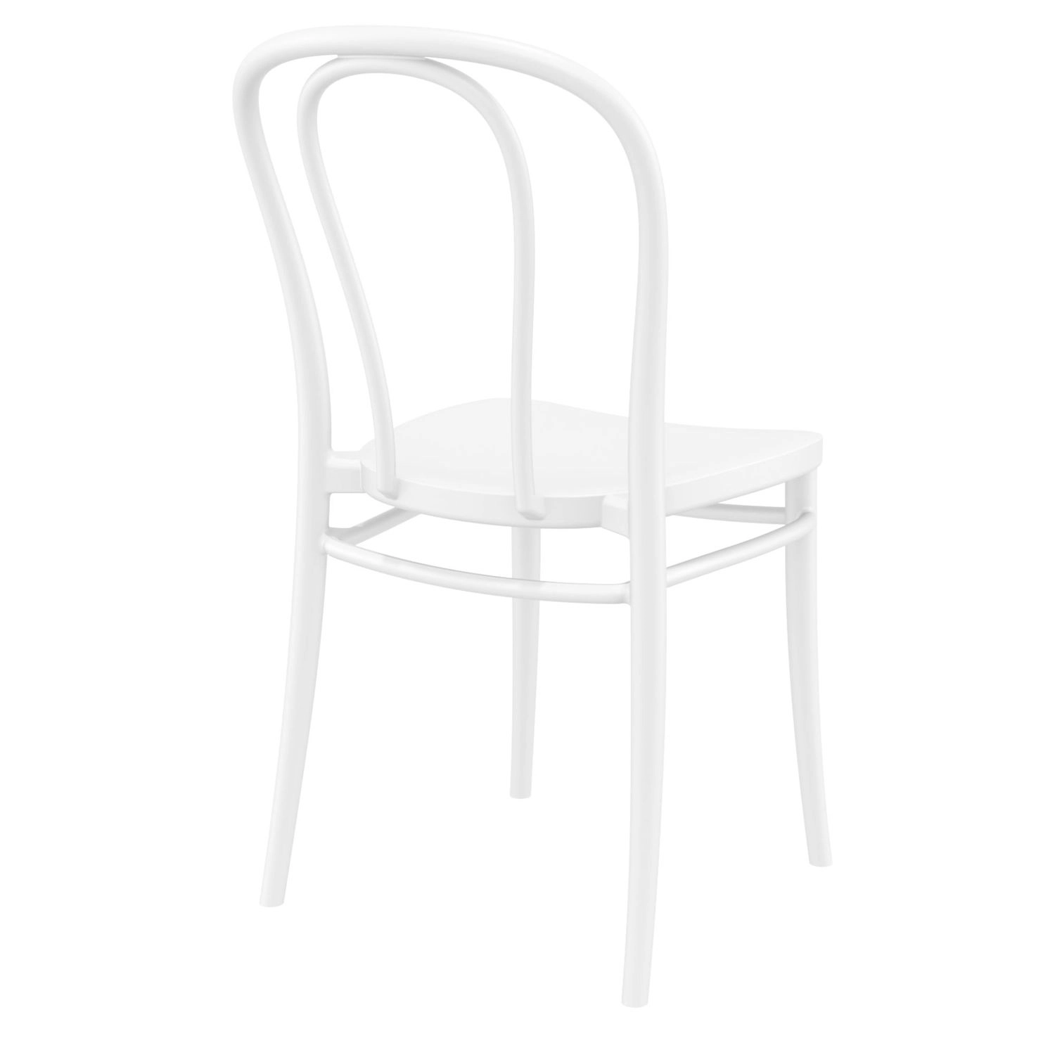 33.5 White Stackable Patio Armless Dining Chair