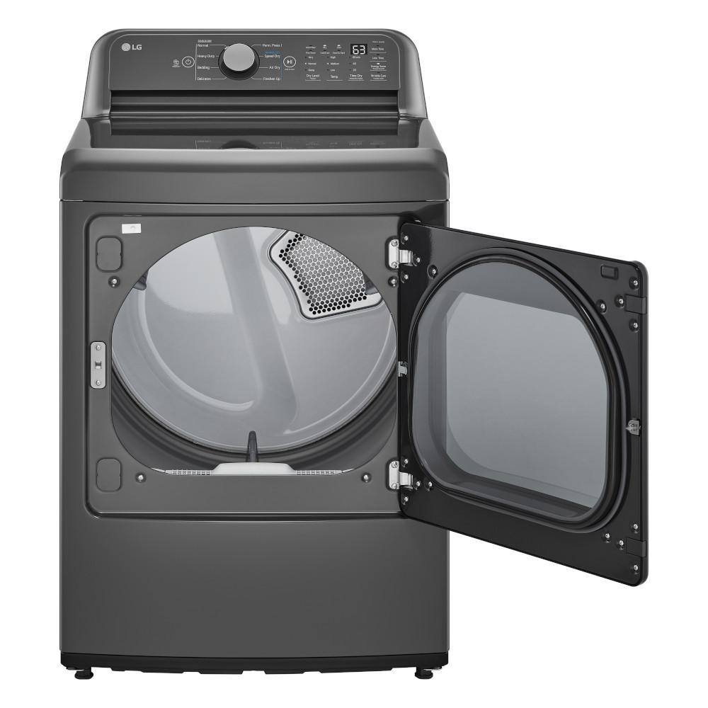 LG 7.3 cu. ft. Ultra Large High-Efficiency Vented Gas Dryer in Middle Black DLG7151M