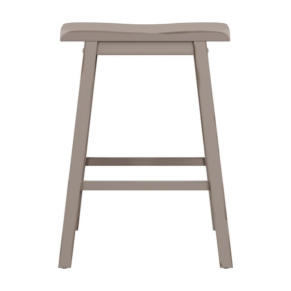 Moreno Wood Backless Counter Height Stool， Distressed Gray