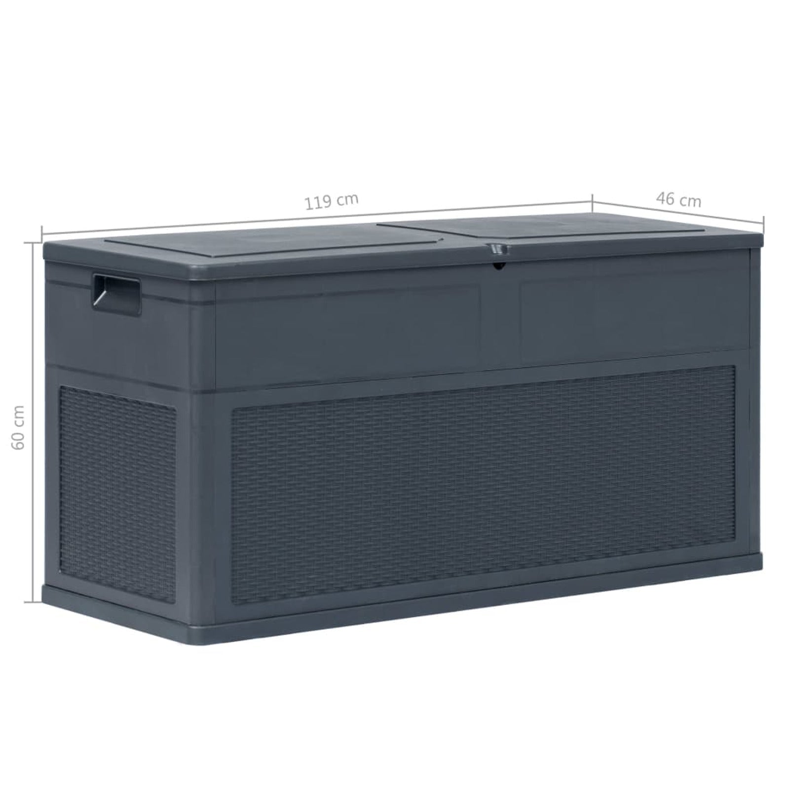 Patio Storage Box 84.5 gal Anthracite, Resin Large Deck Box, for Patio Furniture, Outdoor Cushions, Garden Tools and Pool Toys