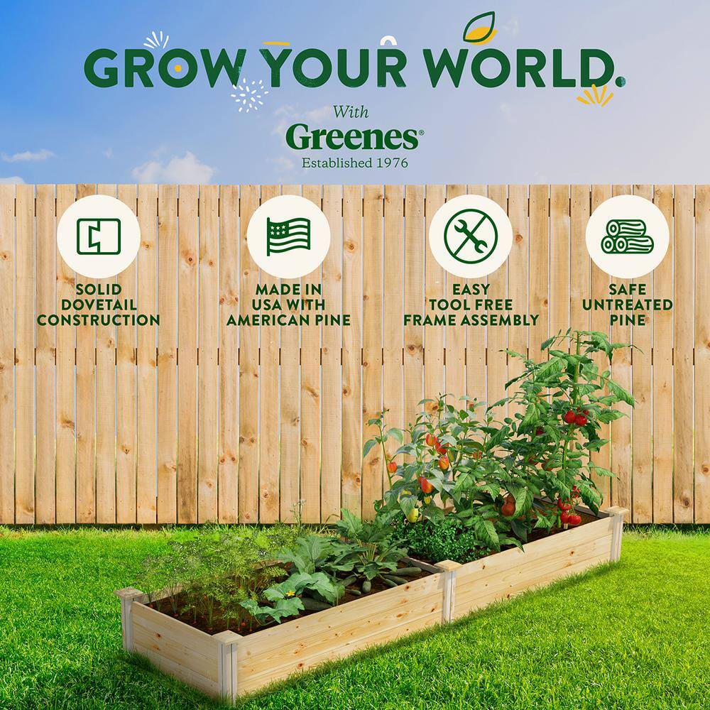 Greenes Fence 2 ft. x 8 ft. x 10.5 in. Original Pine Raised Garden Bed RCP24966T