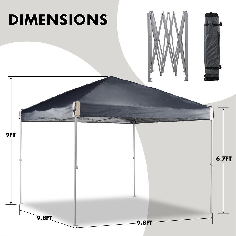 Aoodor 10 x 10 FT Pop Up Canopy Tent with Roller Bag  Portable Instant Shade Canopy for Camping  Party and Other Outdoor Events