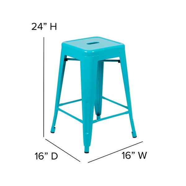 All-Weather Backless Commercial Bar Stool with Poly Resin Seat