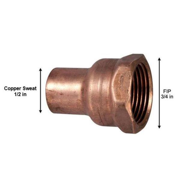 Everbilt 12 in. x 34 in. Copper Pressure Cup x FIP Female Adapter Fitting C603HD1234