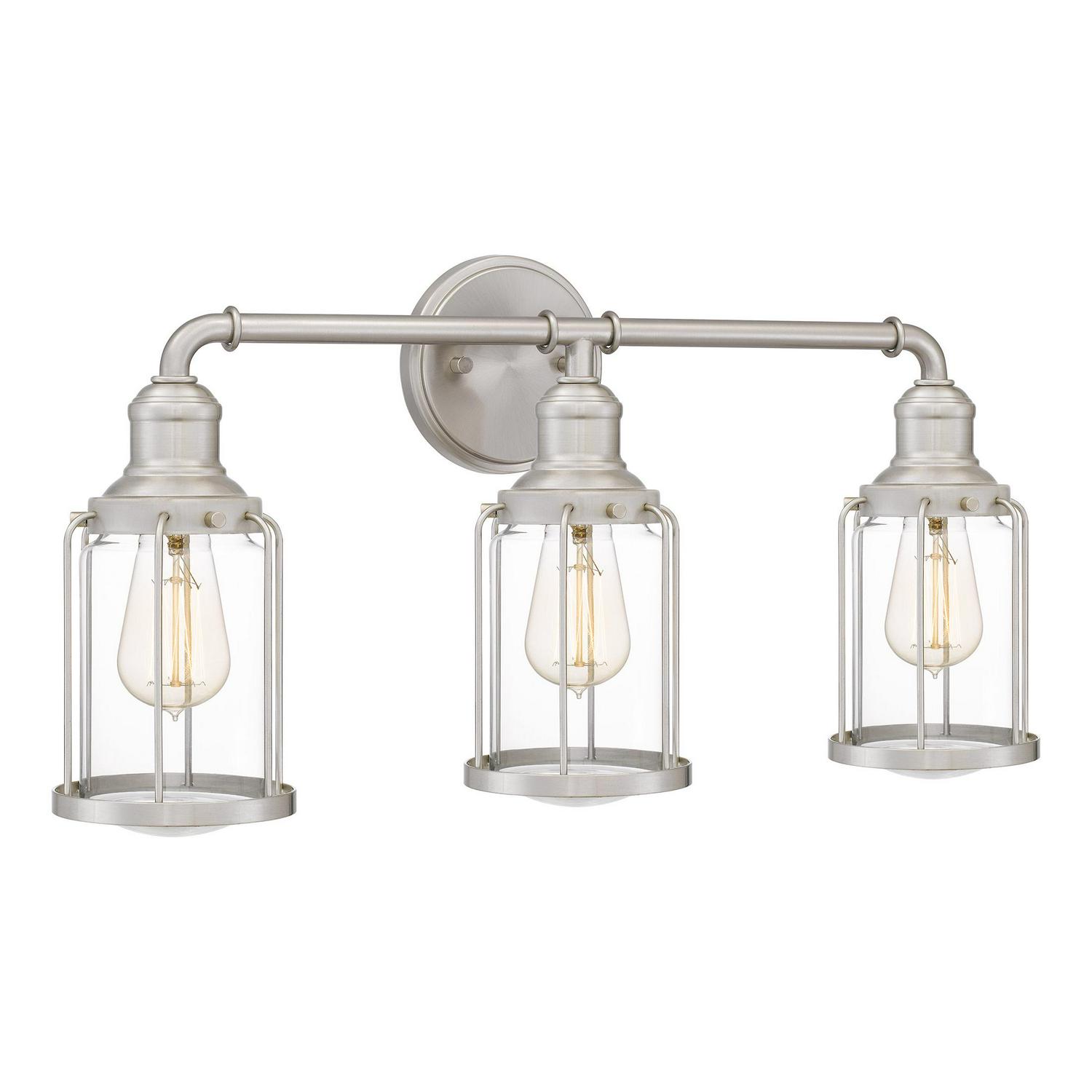 Ashley Harbour Rhett 3-Light Brushed Nickel Bath Light