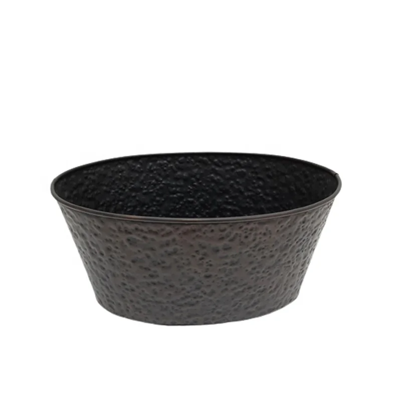 Iron Oval Embossed Planter Set Of 3 Large Size Bronze Colour Garden Pots   Planters For Flower Pots   Planters