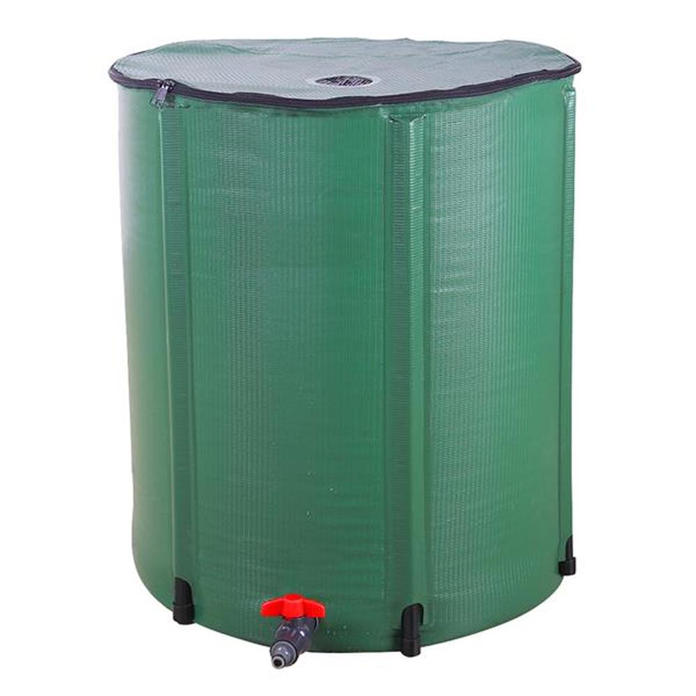 50 Gallon Collapsible Rain Barrel， Portable Water Storage Tank， Rainwater Collection System Downspout， Water Catcher Container