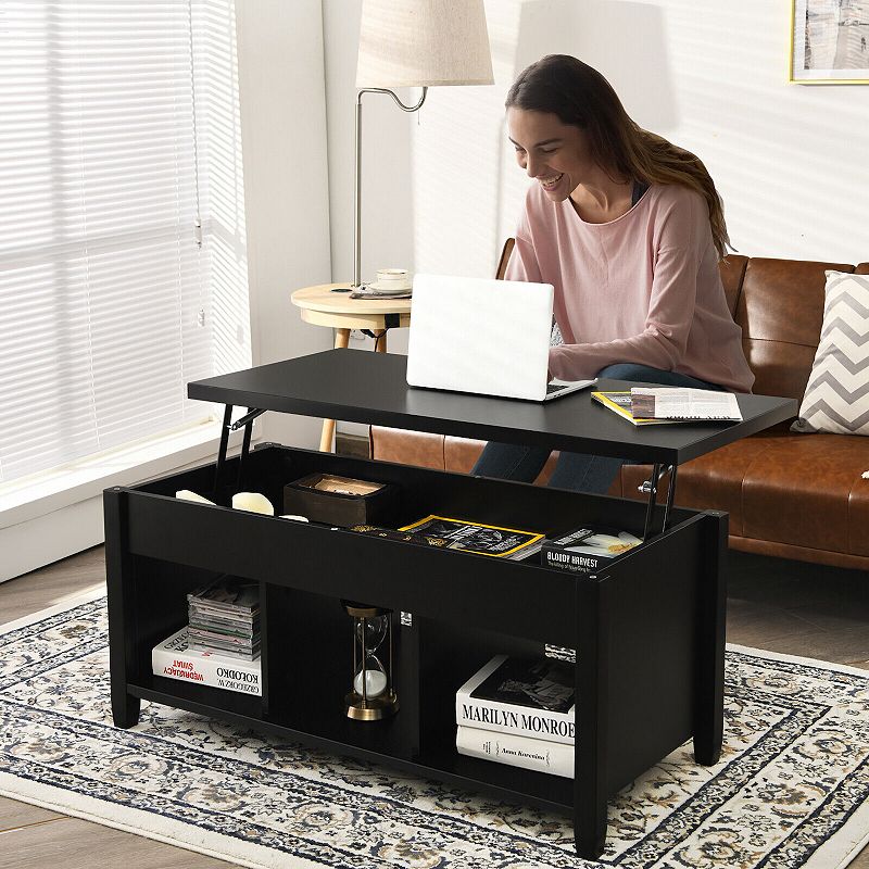 Lift Top Coffee Table with Hidden Storage Compartment