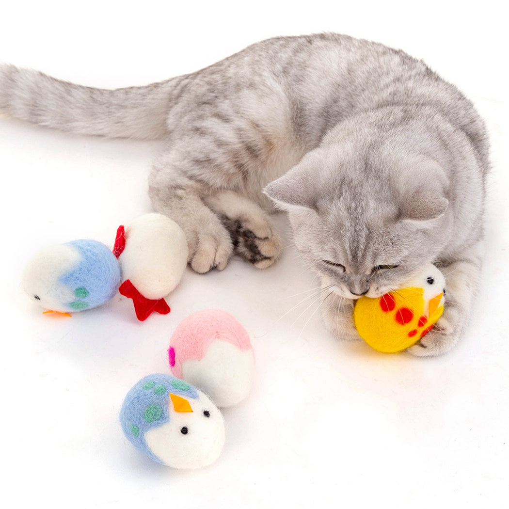 Bangcool Easter Cat Toy Lovely Chicken Egg Cat Chew Toy Catnip Toy Cat Playing Ball