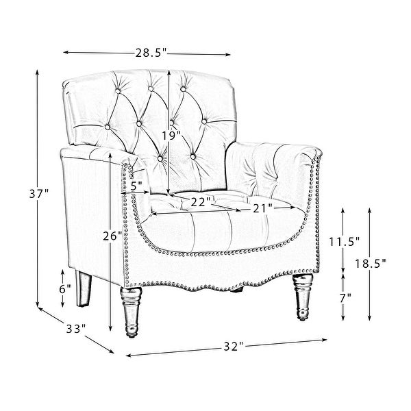 Wemer Transitional Genuine Leather Armchair with Button Tufted Back by HULALA HOME