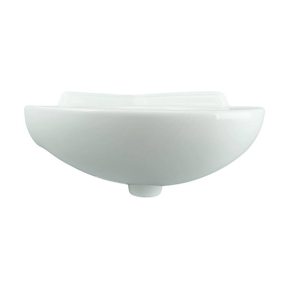 RENOVATORS SUPPLY MANUFACTURING Mountain Pond 20-12 in. Corner Wall Mounted Bathroom Sink in White with Overflow 13262