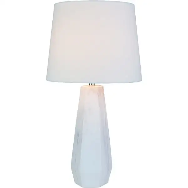 Caehiah Table Lamp with Grey Base and White Shade