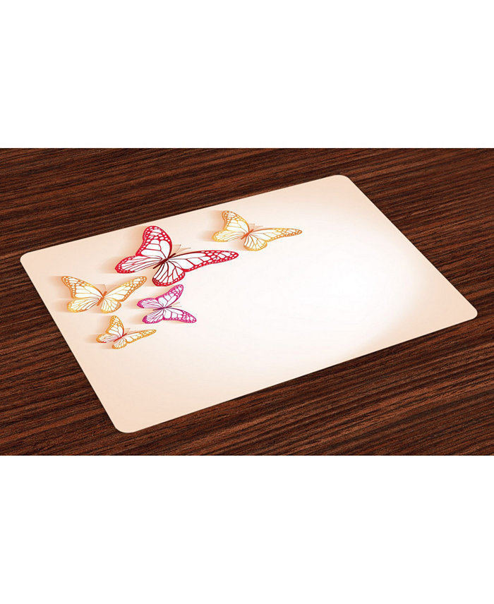 Ambesonne Butterfly Place Mats Set of 4