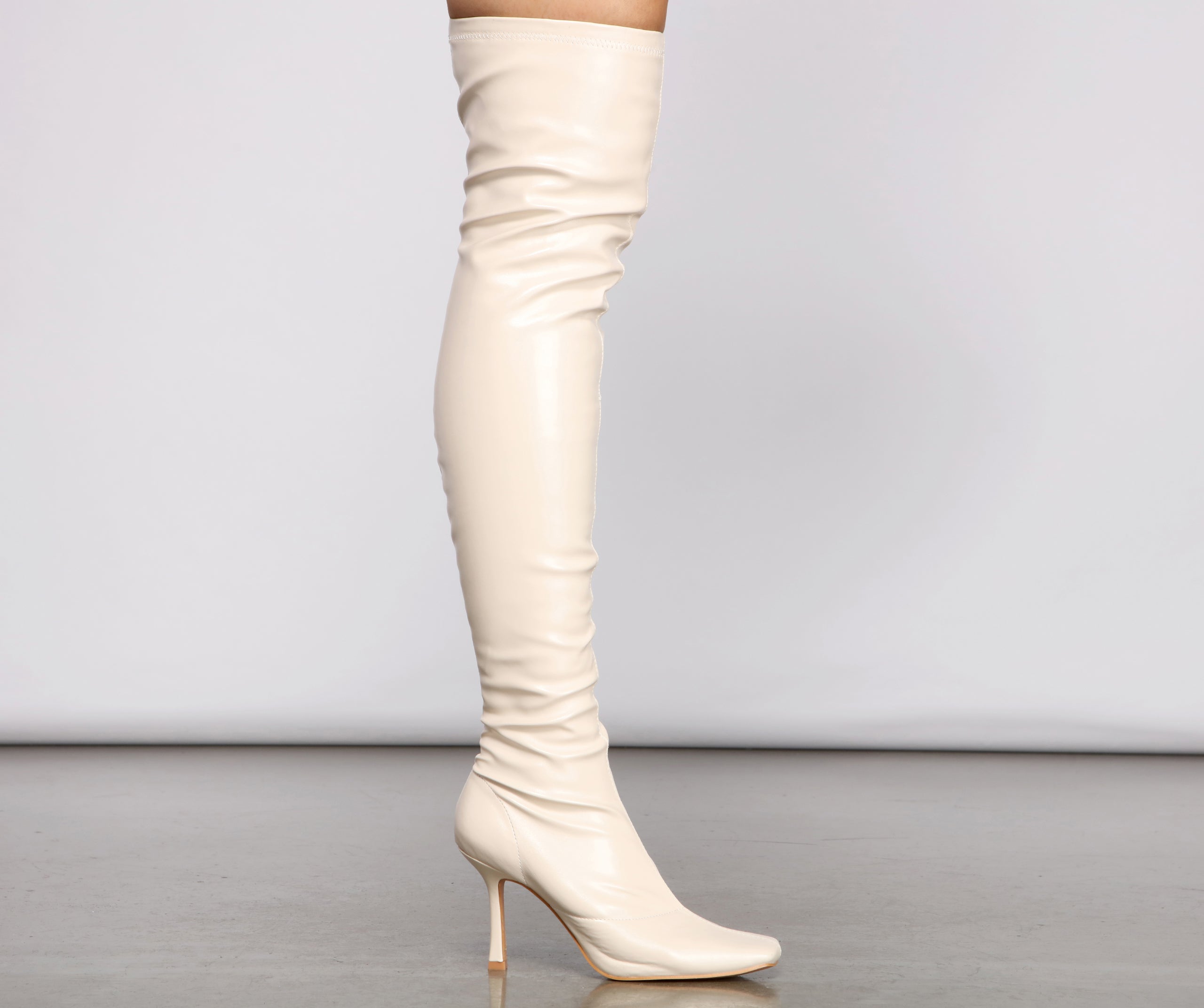 Level Up Thigh High Faux Leather Boots