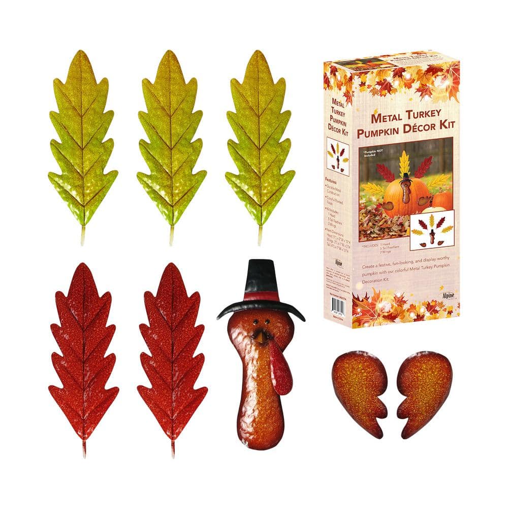 Alpine Corporation 5 in. Thanksgiving Create-Your-Own Pumpkin Turkey Festive Decorating Activity Kit WQA276A