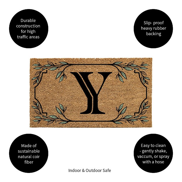 X 16 quot Monogram Coir Mat Letter quot y quot