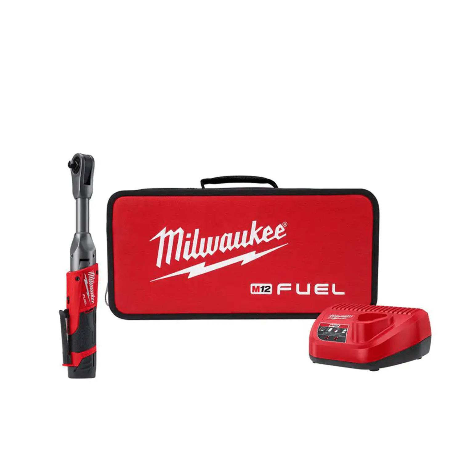 Milwaukee M12 Fuel 12-Volt Lithium-Ion Brushless Cordless 3/8 in. Extended Reach Ratchet Kit with One 2.0 Ah Batteries (2560-21)