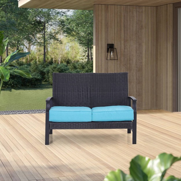 Rattan Wicker Patio Loveseat Captiva Designs