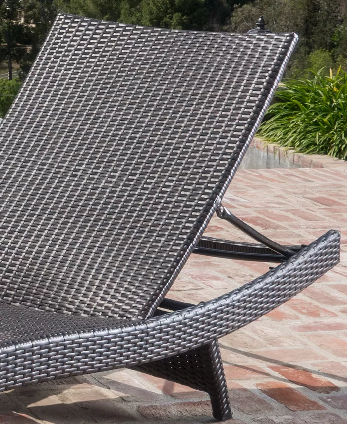 Noble House Monterey Outdoor Chaise Lounge and Table Set