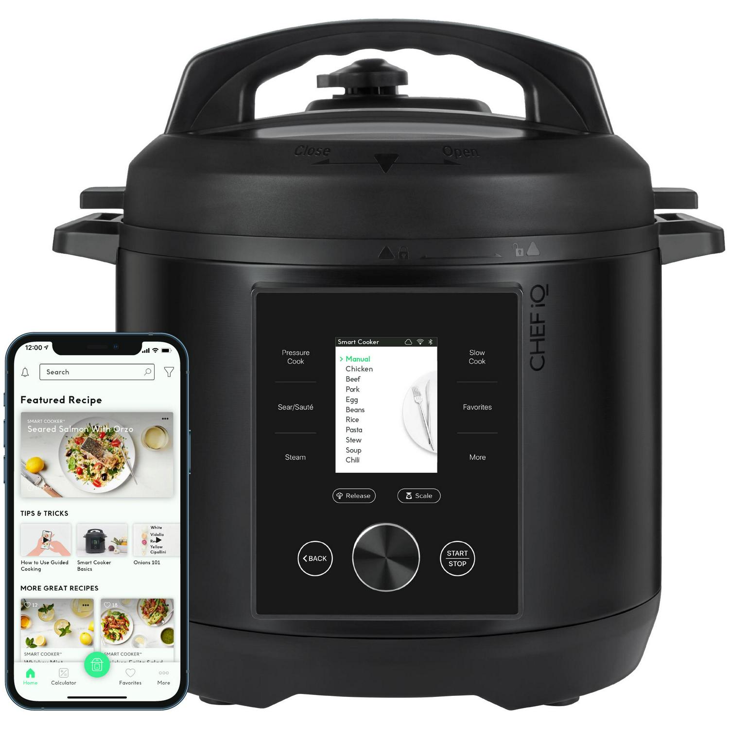 CHEF iQ Black 6 Qt Multi-Functional WIFI Smart Pressure Cooker